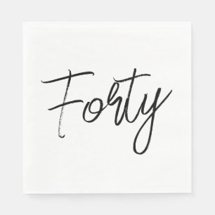 Servilleta De Papel Partido de Cumpleaños Blanco y Negro Moderno