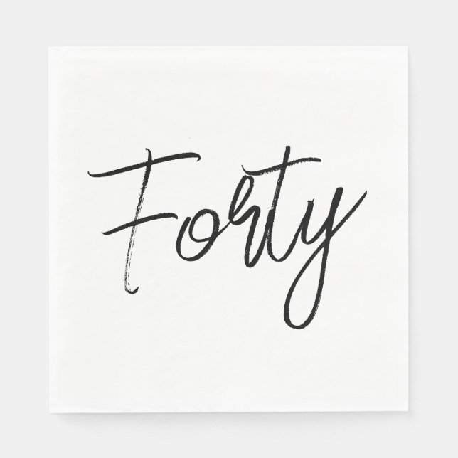 Servilleta De Papel Partido de Cumpleaños Blanco y Negro Moderno (Anverso)