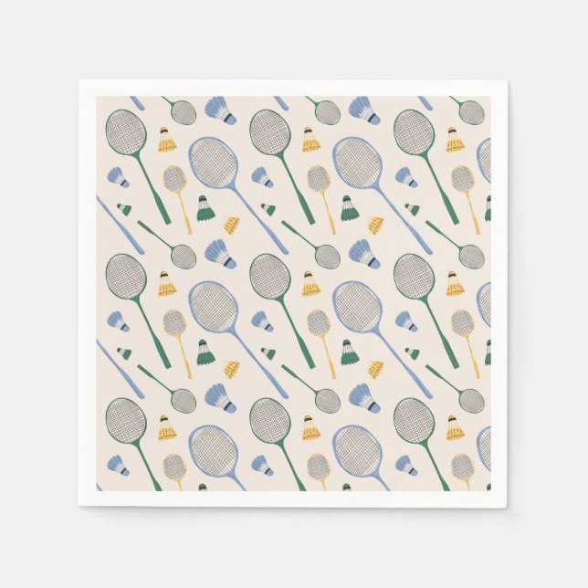 Servilleta De Papel Partido de cumpleaños de Badminton (Anverso)
