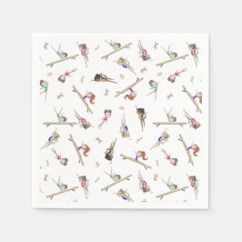 Servilleta De Papel Partido de cumpleaños de la gimnasia chica