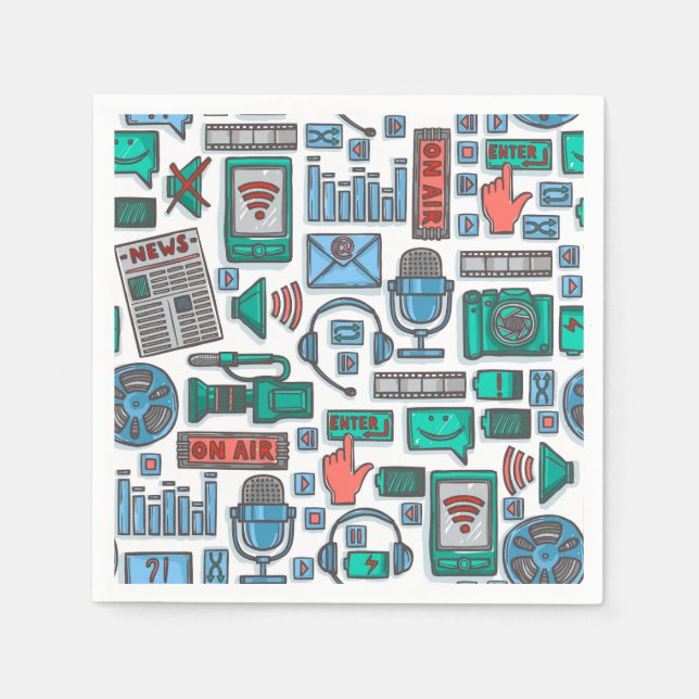 Servilleta De Papel Partido de cumpleaños de podcast (Anverso)