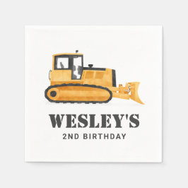 Servilleta De Papel Partido de cumpleaños del bulldozer para vehículos
