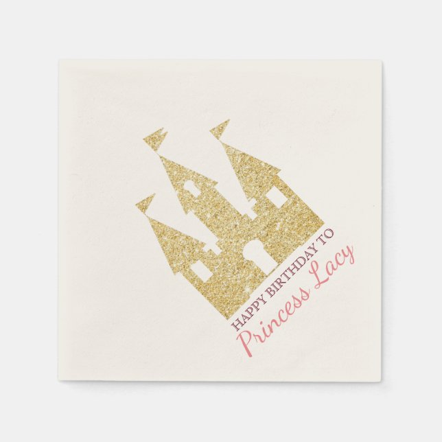 Servilleta De Papel Partido de Cumpleaños del Castillo de la Princesa (Anverso)