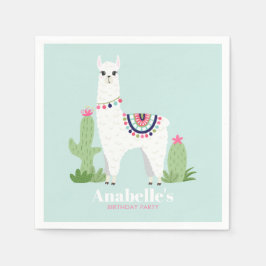 Servilleta De Papel Partido de Cumpleaños del Chica Cute Llama