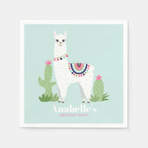 Servilleta De Papel Partido de Cumpleaños del Chica Cute Llama