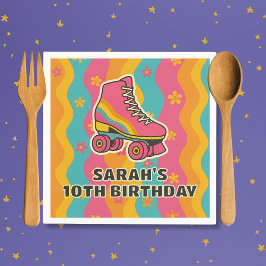 Servilleta De Papel Partido de cumpleaños del Chica de patinaje sobre