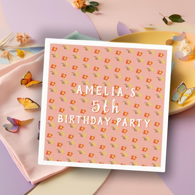 Servilleta De Papel Partido de cumpleaños del Chica del patrón de dibu (Subido por el creador)