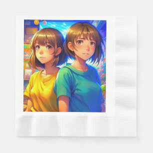 Servilleta De Papel Partido de Cumpleaños del Chica gemelo Anime