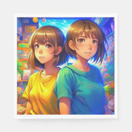 Servilleta De Papel Partido de Cumpleaños del Chica gemelo Anime