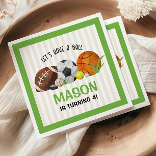 Servilleta De Papel Partido de cumpleaños del partido de fútbol de bal