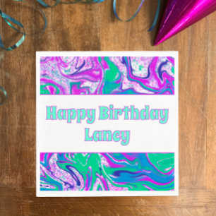 Servilleta De Papel Partido de cumpleaños del Personalizado Guay Verde