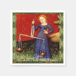 Servilleta De Papel Partido de Cumpleaños del Rótulo Libra Zodiac