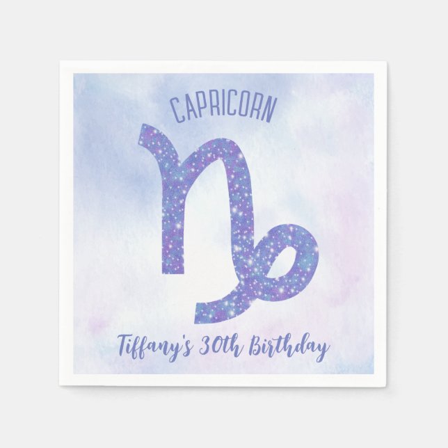 Servilleta De Papel Partido de cumpleaños morado del Personalizado de  (Anverso)