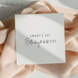 Servilleta De Papel Partido de Cumpleaños Neutral de Género minimalist