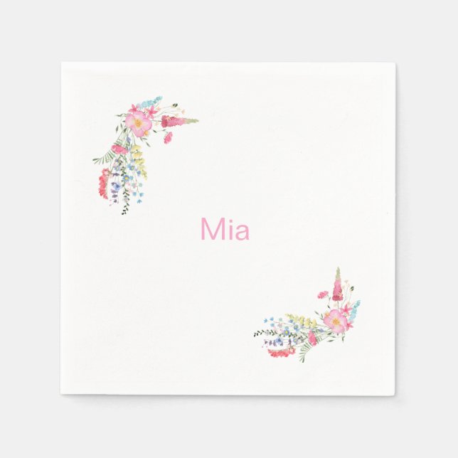 Servilleta De Papel Partido de Cumpleaños Personalizado del Jardín Ing (Anverso)