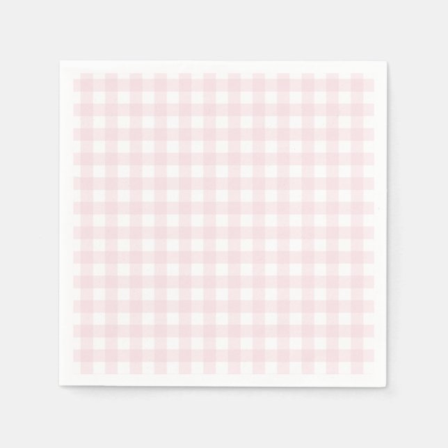 Servilleta De Papel Partido de Cumpleaños Preppy Pink Gingham (Anverso)