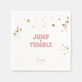 Servilleta De Papel Partido de cumpleaños "Salto Rosa y Tumble Gymnast