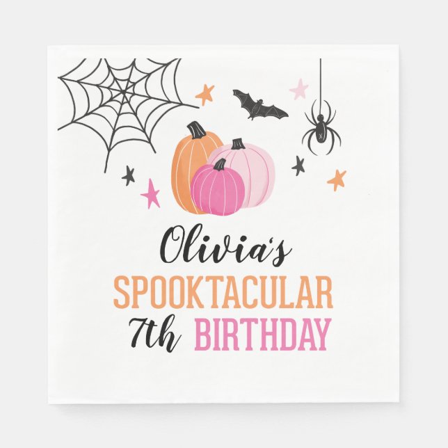 Servilleta De Papel Partido de cumpleaños Spooktacular de Halloween Ro (Anverso)