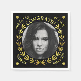 Servilleta De Papel Partido de Graduación 2023 Batalla de Laurel Negro