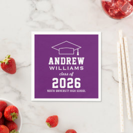 Servilleta De Papel Partido de Graduación 2025 del Modern Purple Perso