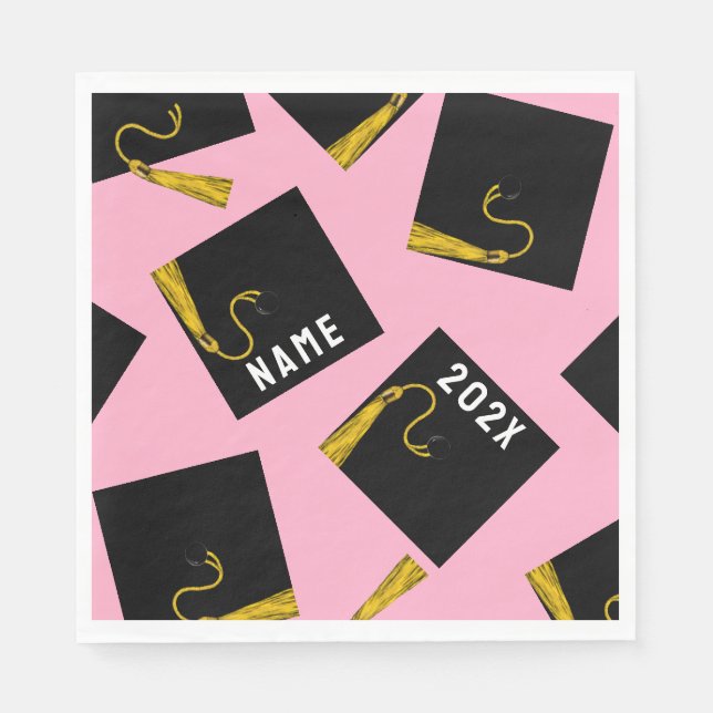 Servilleta De Papel Partido de Graduación 2025 Rosa (Anverso)