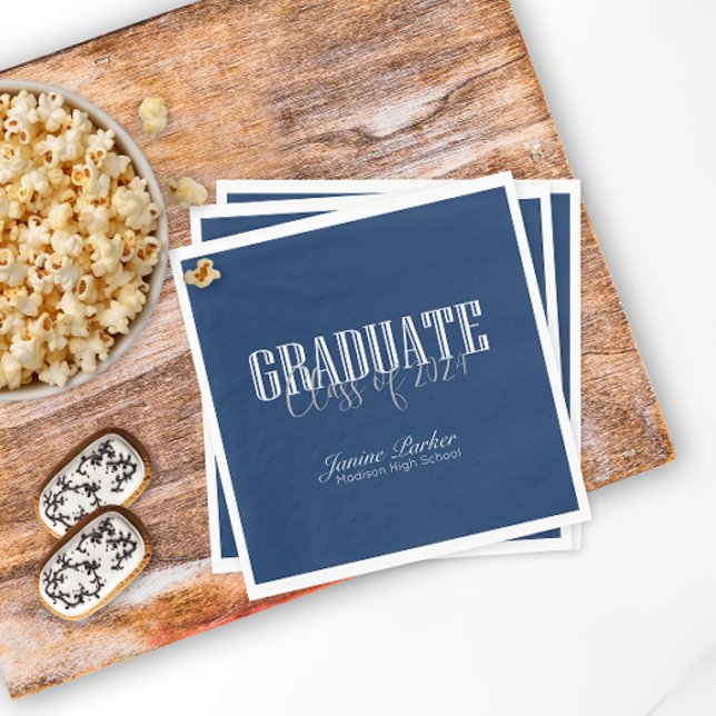Servilleta De Papel Partido de graduación azul clásico de clase modern (Subido por el creador)