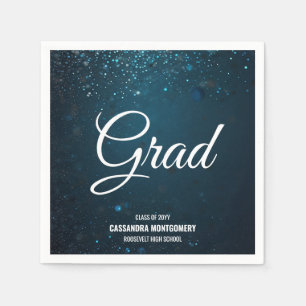 Servilleta De Papel Partido de Graduación Azul de Stardust