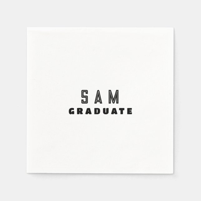 Servilleta De Papel Partido de Graduación de B/W personalizado (Anverso)