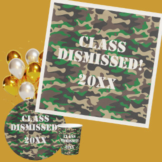 Servilleta De Papel Partido de Graduación de Camo descartado de clase