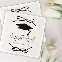 Servilleta De Papel Partido de Graduación de Chicas de Coquette Bow Ne