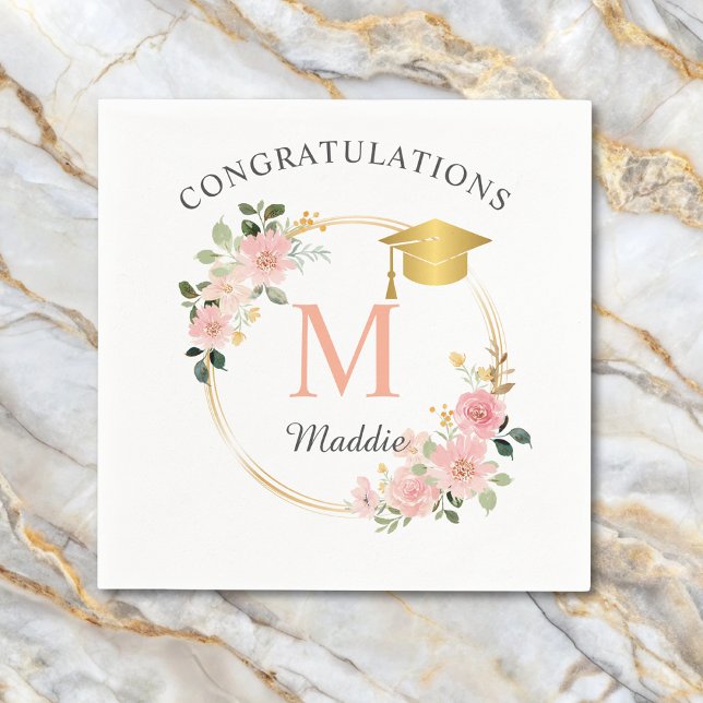 Servilleta De Papel Partido de Graduación de Chicas Rosados personaliz (Subido por el creador)