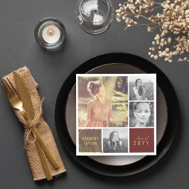 Servilleta De Papel Partido de Graduación de Collage de fotos Simple M