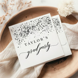Servilleta De Papel Partido de Graduación de Confetti Negro de moda