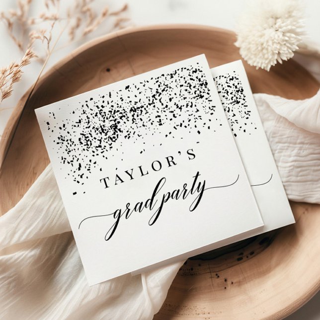 Servilleta De Papel Partido de Graduación de Confetti Negro de moda (Subido por el creador)