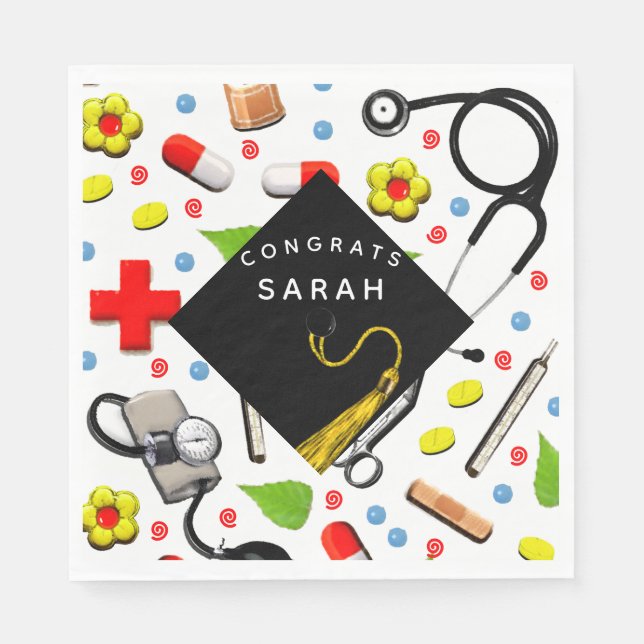 Servilleta De Papel Partido de Graduación de Enfermeras (Anverso)