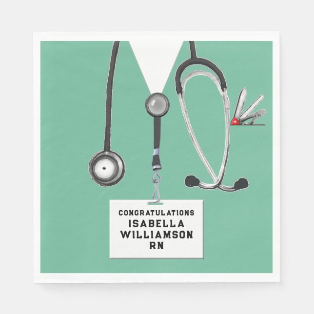 Servilleta De Papel Partido de Graduación de Enfermeras (Anverso)