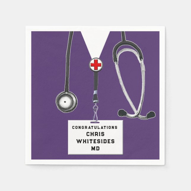 Servilleta De Papel Partido de Graduación de Escuela de Medicina (Anverso)