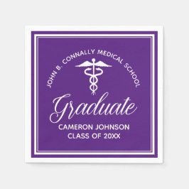 Servilleta De Papel Partido de Graduación de Escuela Médica Púrpura pe