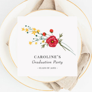 Servilleta De Papel Partido de Graduación de Flores Silvestres "Clase