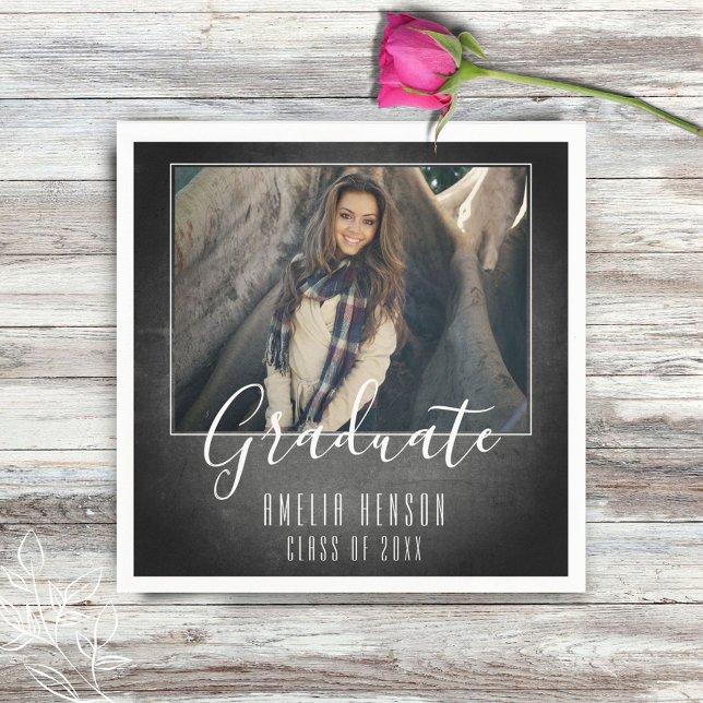 Servilleta De Papel Partido de Graduación de Foto de Graduado de Chalk (Subido por el creador)