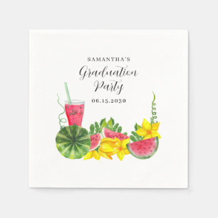 Servilleta De Papel Partido de Graduación de la Cute Pink Watermelon