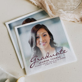 Servilleta De Papel Partido de Graduación de la Escritura de Borgoña d