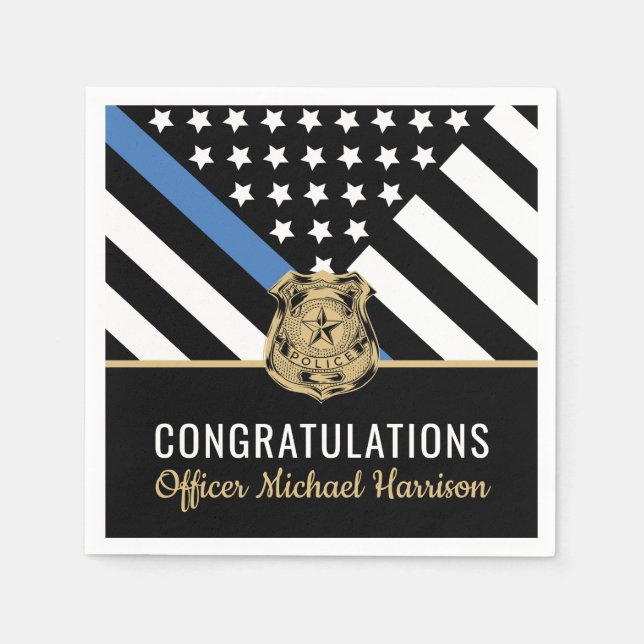 Servilleta De Papel Partido de Graduación de Oficiales de Policía (Anverso)