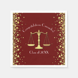 Servilleta De Papel Partido de Graduación de Oro Maroon de la Facultad