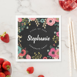 Servilleta De Papel Partido de Graduación de Personalizados Florales M