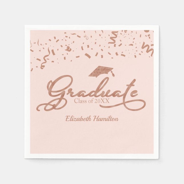 Servilleta De Papel Partido de Graduación de Relieve metalizado dorado (Anverso)