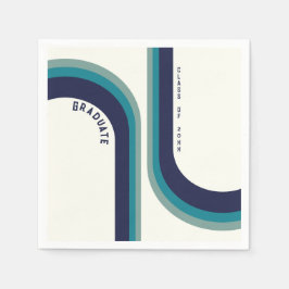 Servilleta De Papel Partido de Graduación del Arco Iris Retro