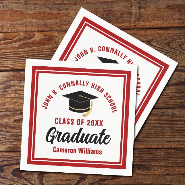 Servilleta De Papel Partido de Graduación del Graduado Blanco Rojo 202 (Subido por el creador)