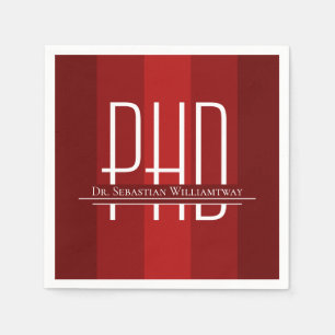 Servilleta De Papel Partido de Graduación del PhD Rojo