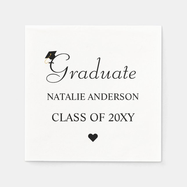 Servilleta De Papel Partido de Graduación Elegante de Grado Mínimo Bla (Anverso)